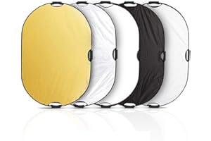 Selens 5 in 1 60x90cm Light Reflector Photography Diffuser Collapsible Portable with Handle Lighting for Photo Studio Portrait Product Indoor Outdoor Shooting Gold Silver White Black Translucent