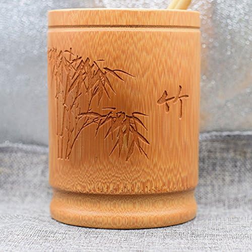Container in bamboo for brush pens, useful for storage, decoration, and organization of the brush pens