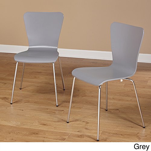 Preisvergleich Produktbild Simple Living Pisa Esszimmerstühle, stapelbar, 2 Stück, grau