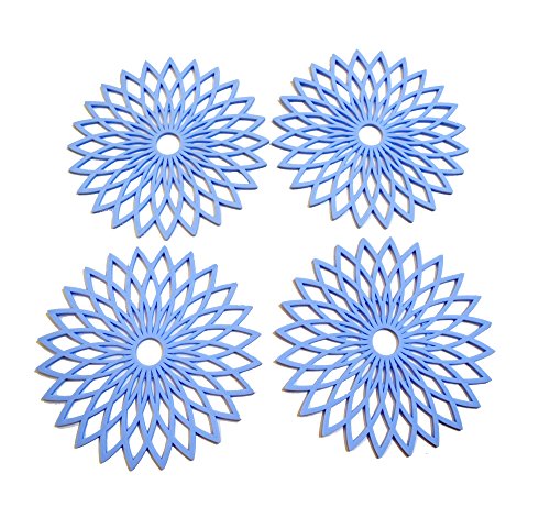 Snyter – Flexible Round Shape Silicone Hot Pad, Dining Table Coaster - Pack of 4