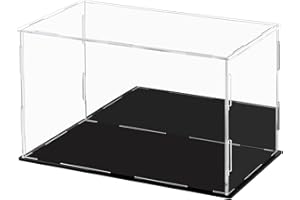 Ecoseao Vitrina acrílica con espejo, caja organizadora de acrílico transparente, vitrina de protección a prueba de polvo para figuras de acción, coleccionables, almacenamiento en el hogar (25x15x15cm)
