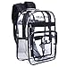 Produktbild SMAGREHO transparent Rucksack, PVC wasserdicht Schulrucksack, unisex Daypack für Uni Schule Reise Freizeit und Sport, schwarz