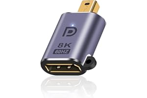 Maxhood Mini DisplayPort to DisplayPort Adapter, DP Male to Female Extension, Gold Plated DP 1.4V for Macbook Air/Pro, Camera, 1-Pack