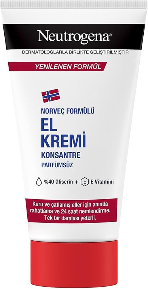 Neutrogena Norveç Formülü Konsantre El Kremi Parfümsüz, 75 ml | Gliserin İçerikli, Kuru Eller İçin Nemlendirici Krem
