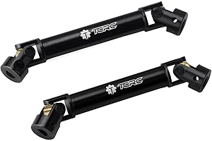 TCRC 2PCS Hard Steel Extended Longer Drive Shafts with D Shaped Hole for Axial AX24 XC-1 (Match Upgraded Extended Chassis Suspension Links)