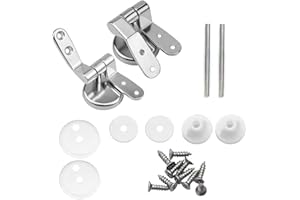 FUNKLU Coppia Cerniere Tavoletta WC in Lega, Kit di Ricambio per Sedile WC, Cerniere Copriwater Soft Close, Kit di Ricambio Universale per Sedili WC, Cerniere per WC di Ricambio per WC con Bulloni e Dadi