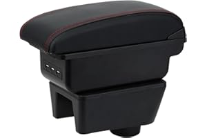 YJYWZH Armrest compatible with Seat Ibiza 6j Ibiza 4 IV 2008-2016 Armrest Black Leather Center Storage Box Interior Retrofit Parts