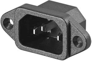 HeyNana - Connettore di alimentazione CA maschio nero per telaio pannello. Connettore 250 V, 10 A, IEC-320 C14