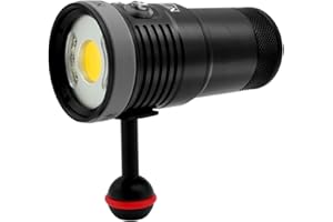 Nitescuba Scuba Diving Light Underwater Video Light 6000 Lumen Waterproof Flashlight for 100m/330ft CRI=90 Underwater Photography,which Connected to Filters or Optical Snoot