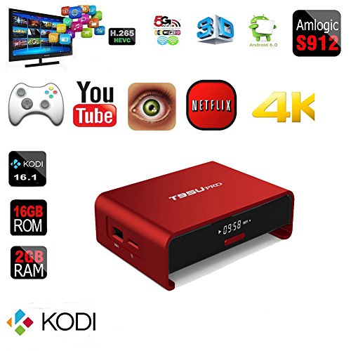 Kasit T95U Pro Amlogic S912 Android 6.0 Box 64bit Viererkabelkern RAM 2G ROM 16G 2.4G/5G/BT Android Box (Europäischer Standard-Stecker) - 2