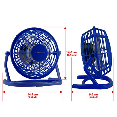 Ultratec USB Mini- Ventilator/Lüfter für den Schreibtisch, Blau - 2