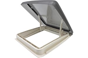 PRO-STYLING DESIGN FOR PERFECTION MPK VisionStar M Pro Trappe de toit, en verre transparent, teintée, 40 x 40 cm, fenêtre de toit, lucarne en blanc perle