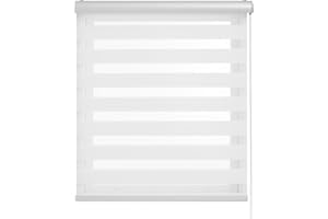 BLINDECOR | Estores Enrollables Noche y Día | Galería Metálica | Fácil Instalación a Pared y Techo | Modelo Luxury Basic | Color Blanco | Medida Estor 200 x 250 cm | Tamaño de la Tela 197 x 245 cm