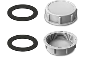SRUMVOAT 2pcs 54mm Plastic Pipe End Caps, Blanking Cap for Secure Leak, Proof Drain Sealing with Durable Rubber Gasket, Easy to Install, Sink Blanking Cap, Drain Stopper for Kitchen Bathroom Laundry