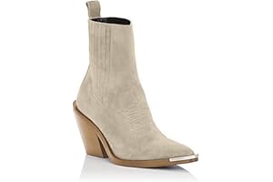 Minetom Femme Chaussure Mode Bottine Chelsea Boots Motard Talon Haut Bloc Rétro Rome Ankle Bottes Suède Automne Hiver Chaussures
