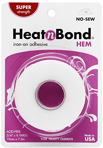 Therm-oWeb Hem - Cinta termoadhesiva (19 mm x 7,25 m, Fuerza Alta), Color Blanco