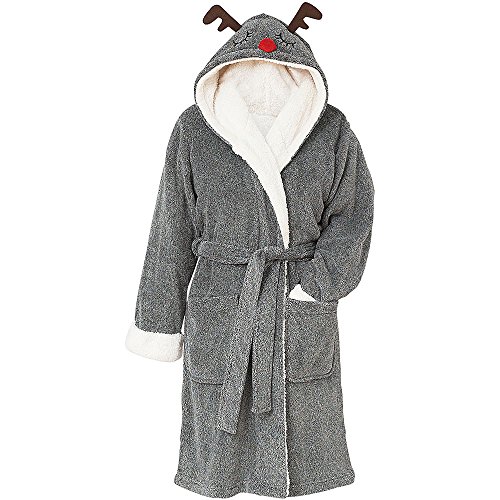 Love to Sleep Women's Novelty Fleece Robe Gown Penguin Reindeer Flamingo Unicorn Hooded Christmas