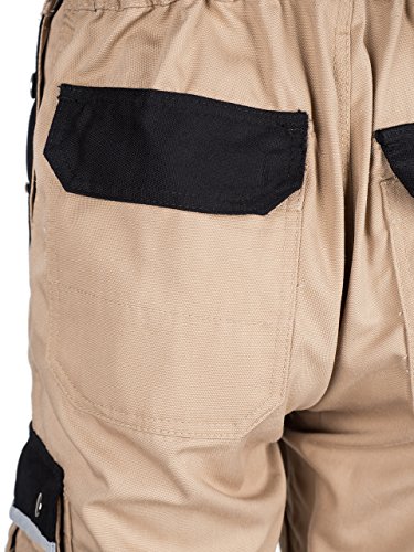 TMG® – Herren Latzhose für Tischler/Stuckateur – strapazierfähig – Sandfarben - 6