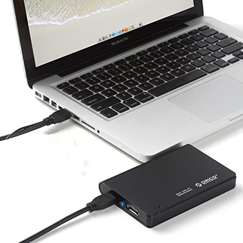 ORICO Werkzeug frei Aluminium USB 3.0 eSATA zu SATA 2,5 Zoll Festplatte Externes Gehäuse für 9,5mm & 12,5mm SATA HDD & SSD – Schwarz. - 4