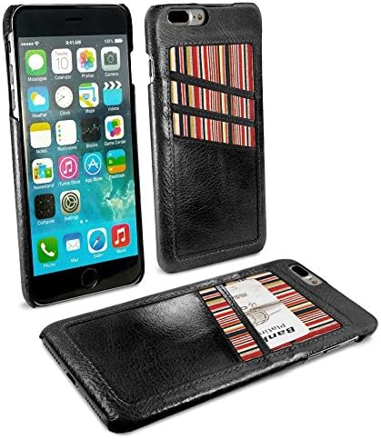 Alston Craig Personalised Genuine Leather Slim Shell & Bank Card Holder for iPhone 7 Plus - Black
