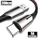 Produktbild Type C USB Kabel 2M, Cafele 5A Schnelle Aufladen Ladekabel, 3.0 Nylon Kabel USB-A zu USB-C Kompatibilität für Samsung Galaxy S9/S8 Plus/Note 8, Huawei, LG V30/V20, Google Schwarz Neu