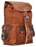 Der rustikale Rucksack zeichnet sich durch sein einzigartiges Design aus. Er wird mit einem als Schnalle getarnten Schnappverschluss geschlossen.