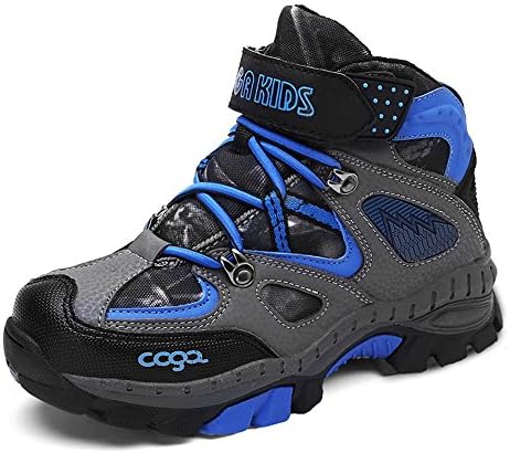 Easondea Kid's Climbing Boots Hiking Shoes Anti-Slip Steel Claw Winter Keep Warm Snow Boots Plus Cashmere Outdoor Walking Shoes for Children