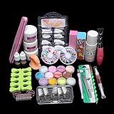 🌟Modus Galerie Acryl Nagelset Nail Art Set professionelle Nageldesign Acrylpulver Strasssteine Dekoration Kits Satz UV Gel Nagelstudio Starter Weiß-Nagelset mit Nailart, Lampe und ideales Starterset Lack Nagellack uv Farbgel Gelnägel art Nagelgel Starlight inkl Gerät Stempelset Nagelzubehör Nailart Einsteigerset Kit Nageltrockner Gele Poly Quick Building Kit-Nagel Slip Solution Liquid Nagelspitzen Form Pen Brush+Picker Boxen Acrylgel Finger Werkzeug acrylic Glitzerpuder Pailette Glitter Nagel