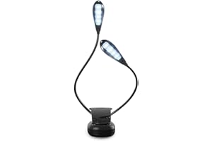 CCHKFEI Doppia Testa 8 LED Luce da Lettura,Lampada da Lettura Ricaricabile USB, Luce per Lettura Libri a Letto, Portatile Lampada Libro con Clip la cura degli occhi per E-Reader, Studio,Letto,Viaggi,Tablet