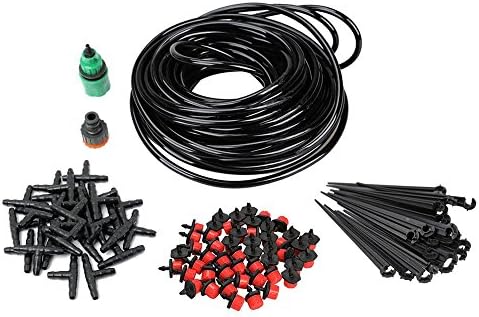 Dorart 25m DIY Automatic Micro Drip Irrigation System Garden Self Watering Kits with Adjustable Dripper