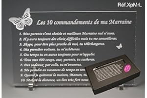 Les 10 commandements de MARRAINE - Papillon texte Loin de moi - Cadeau Baptême & Communion