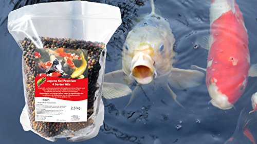 Fischfutter 4 Sorten Mix Koifutter 5 kg !!! (ca. 10 Liter) mit Spirulina 6mm Koifutter Qualität aus Deutschland 5 kg !!! (2×2,5kg) - 3