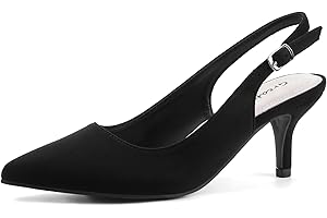 Greatonu Slingback Donna Scarpe Eleganti Decollete con Tacco Medio a Gattino e Punta