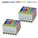 Produktbild 12 x Tintenpatrone für Epson (T-0807) T-0801 , T-0802 , T-0803 , T-0804 , T-0805 , T-0806 mit Chip kompatibel