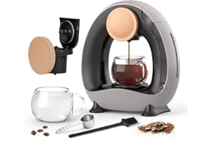 BENFUCHEN Caffettiera usa e getta con filtro per caffè macinato, caffettiera Americano Mini caffettiera/teiera a una tazza, controllo a un tocco, 4-8 oz di dimensioni di infusione (grigio)