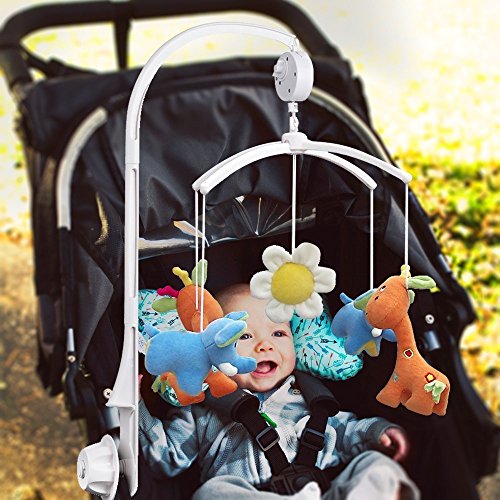 Esonstyle Kind Krippe Mobile Bett Glocke Halter Arm Bracket + Wind-up / Auto Music Box Mutter Schraube Sets Rotary Box Mobile für Baby-Kinder (66CM) - 6