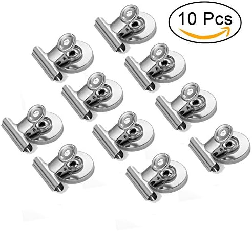 Kyobo Fridge Magnet Clips 10-Pack by Heavy Duty Hard Ferrite Magnets with Super Strong Grip | Small Metal Magnetic Refrigerator Clip Hook