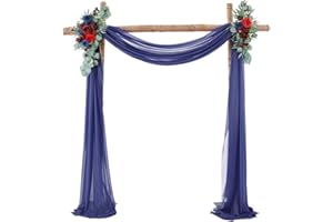 Lukery Hochzeit Vorhang Hochzeitsbogen, Querbehang Gardine Freihanddeko Himmelbett Vorhänge Stoff Tüll Transparent Voile Dekoration