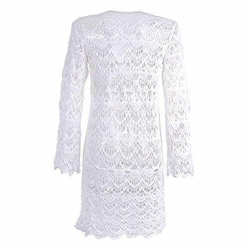ASSKDAN Damen Boho Weben Einzigartig Bikini Cover Up Sommerkleid StrandKleid Lang – One Size - 3