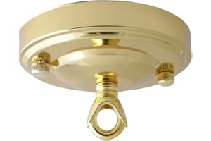 Art Deco Emporium Vintage Period Styled Complete Metal Ceiling Rose with Chain Loop (Fully Earthed) in Brass Finish