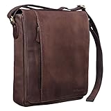 vintage messenger bag women's Messenger Bag mit viel Stauraum für DIN A4 Unterlagen, Bücher, MacBooks und Tablets | vielfältig nutzbar als Leder Messenger Bag, Tablet- und MacBooktasche, Bürotasche oder Freizeittasche