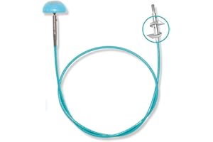 KnitPro Câble, Acier,Nylon, Bleu, 120 cm (Seillänge 94cm)