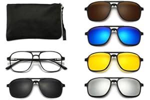 CIKIKI Magnetyczne spolaryzowane okulary przeciwsłoneczne 6 w 1 dla mężczyzn i kobiet spolaryzowane klips okulary sportowe lustro O0U8 na magnesie optyczne okulary retro Vision