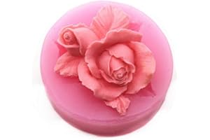 VALINK 3D Rosa Fiore Cioccolato Stampo in Silicone Antiaderente Fondente Torta Decorazione Attrezzo Mousse Decorativo Cottura Al Forno,Sapone Fatto a Mano Resina Argilla Stampo,Muffin Vassoio Fai da Te - A