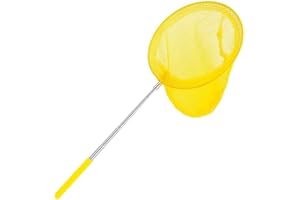 D.A.Y. Republic 27” Kids Extendable Fishing Mesh Net Butterfly Bug Insect Fish Crab Catcher with Telescopic Handle Garden Pond Toys for Children Extendable from 36cm to 68cm (Yellow)