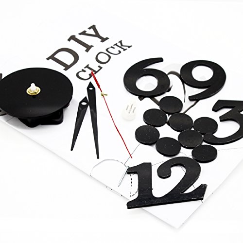 DIY schwarzen Punkt Dekor Self Adhesive Raum Innendekoration Digit-Wanduhr - 2