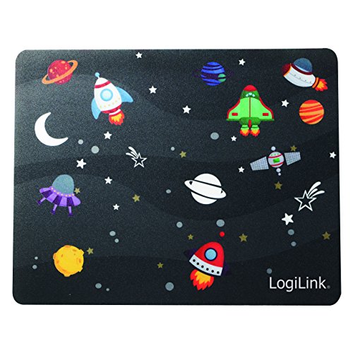 Preisvergleich Produktbild LogiLink ID0148 Glimmer Mauspad, "Little Planet" Design mit Stark Haftenden Antirutschpunkte auf Unterseite schwarz