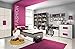 Produktbild furniture24_eu Jugendzimmer Kinderzimmer Set Libelle Bücherregal Schreibtisch Kommode Hängeregal Kleiderschrank Bett