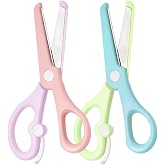 VELSIN Kids Safety Scissors - Craft Scissors with Stainless Steel Blades and Extra Safety Edge for Kids, Preschool, Beginners