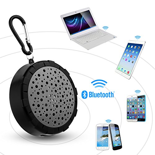 SoundPEATS 004 wasserfest lautsprecher, waterproof lautsprecher badezeit zum Musik genißen,kabellose Bluetooth lautsprecher, verbinden mit Handy, Tablet, computers(Schwarz) - 5